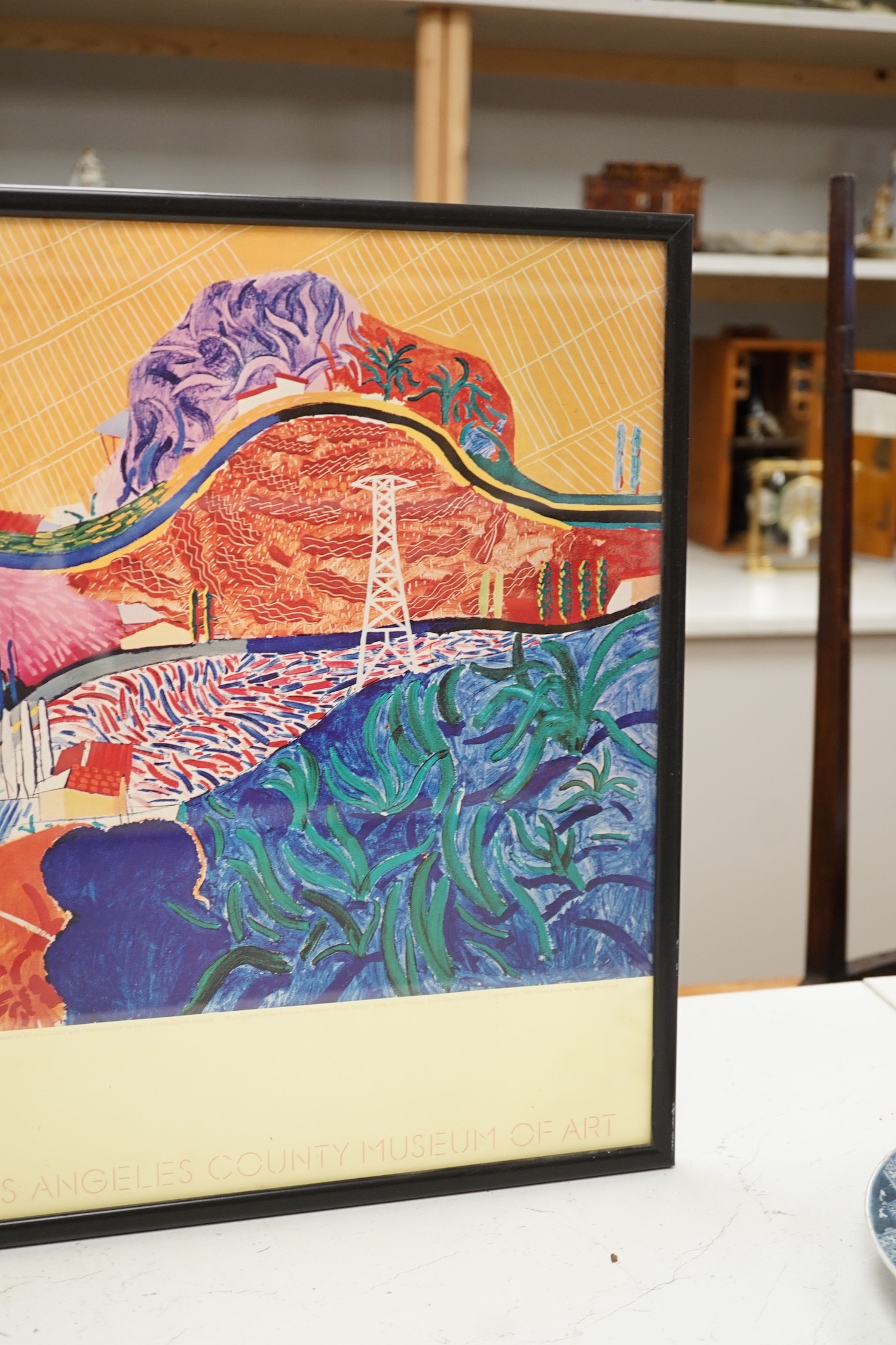 David Hockney, colour poster, 'Mulholland Drive, The Road to the Studio' Exhibition, 42 x 96cm